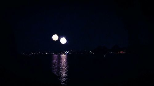 Scenic shot of calm lake at night