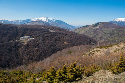 Scenic view of landscape and mountains against sky