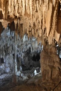 Low angle view of rock formations