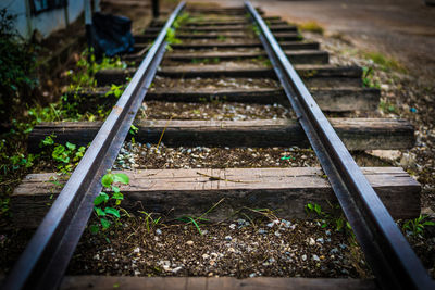 Close-up of railroad track