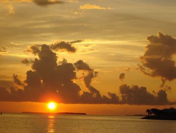 Scenic view of sea at sunset