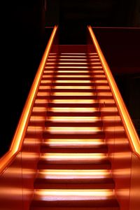 Close-up of illuminated staircase