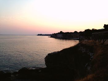 Scenic view of sea at sunset