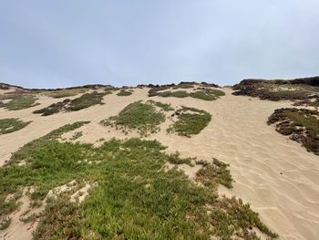 Scenic view of land against sky
