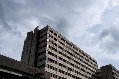 Low angle view of modern building against sky