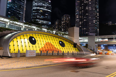 High angle view of city at night