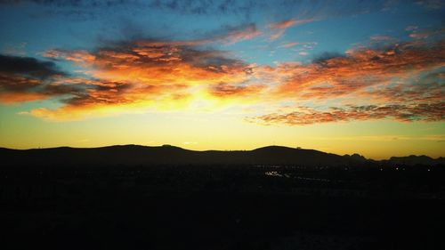 Sunset over mountains