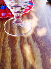 Close-up of beer glass on table