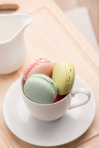 Close-up of tea cup on table