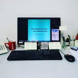 Information sign on table