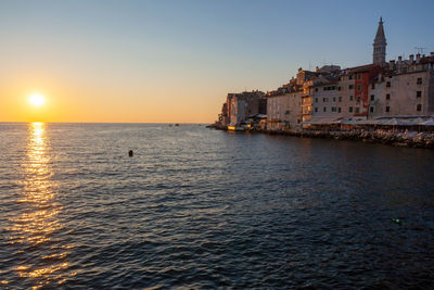 Rovinj town at sunset, istra, croatia