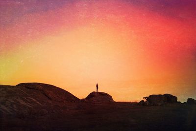 Silhouette of mountain against sky during sunset