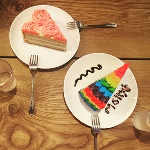 Close-up of food on wooden table