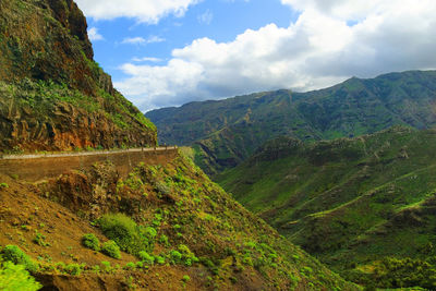 Scenic view of mountains against sky