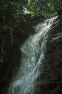 Close-up of water splashing against sky
