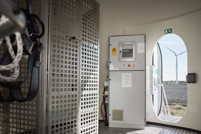 Interior of wind turbine