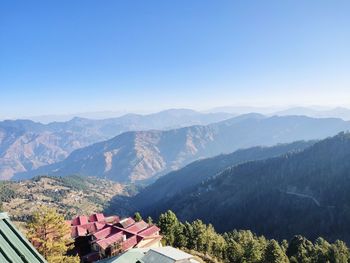 Scenic view of mountains against clear sky