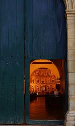 Closed door of old building