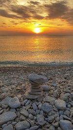 Scenic view of sea during sunset