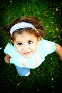 Portrait of cute girl smiling