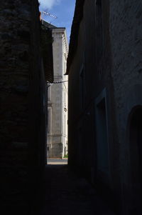 Narrow alley amidst buildings against sky