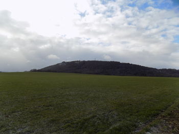 Scenic view of field against sky