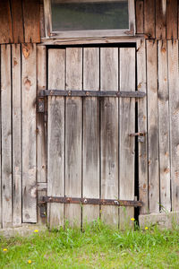 Close-up of wooden door