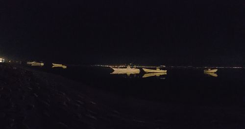 Airplane in sky at night