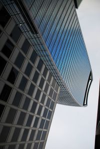 Low angle view of modern building against clear sky