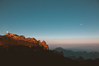 Scenic view of mountains against clear sky