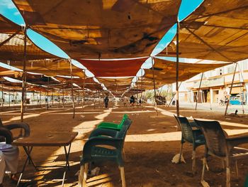 Chairs and tables in shopping mall
