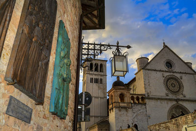 Low angle view of buildings against sky