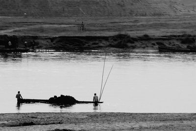 Boat sailing in sea