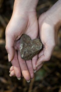 Close-up of person holding hands