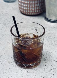 Close-up of alcholic drink on table