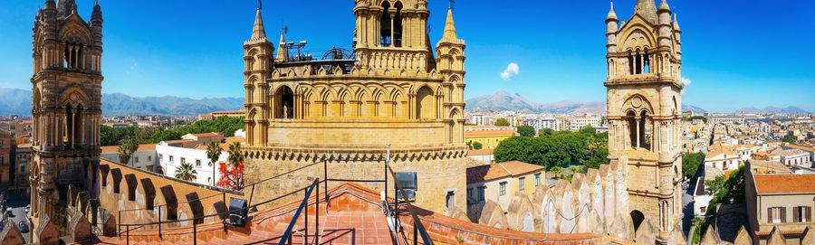 Panoramic view of cathedral against sky