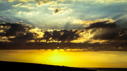 Scenic view of dramatic sky during sunset