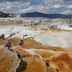 Scenic view oyellowstone, united statesf land against sky