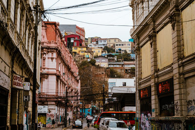 Colorful street in valparaiso in chile