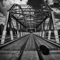 Railroad bridge against sky