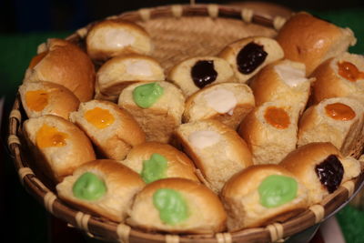 Close-up of cookies in basket