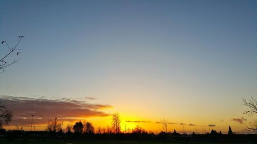 Silhouette landscape at sunset