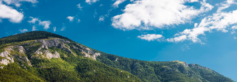 Low angle view of mountain against sky