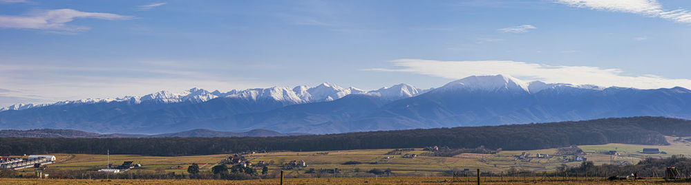 Panoramic view of the famous romanian mountains fagaras