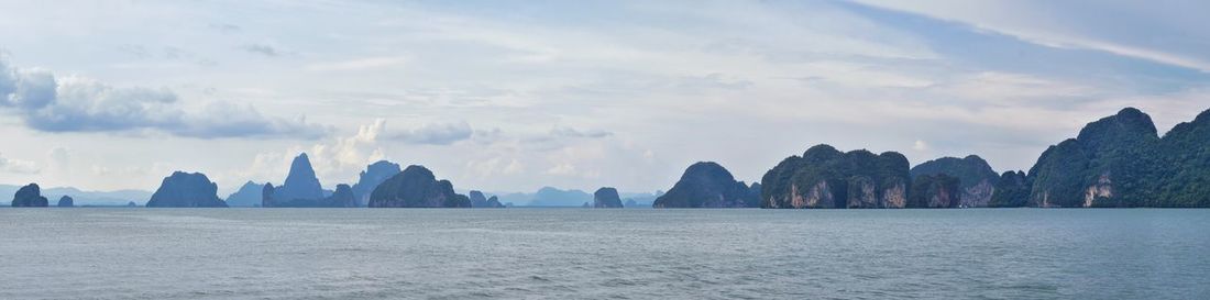 Island ocean tropical forest views near phi phi, ko rang yai, ko li pe phuket thailand asia.
