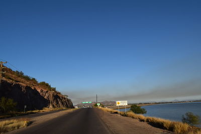 Road against blue sky