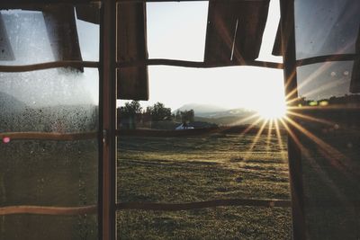 View of road through window