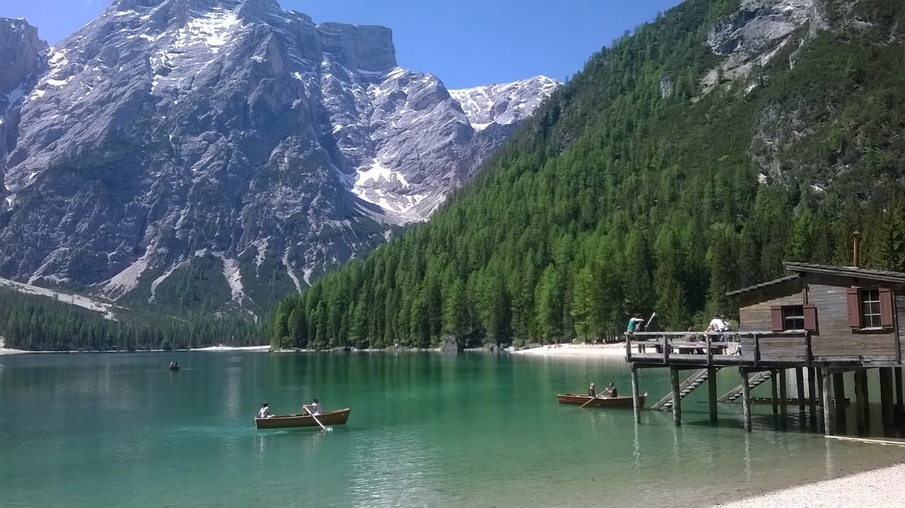 SCENIC VIEW OF LAKE BY MOUNTAINS