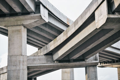 Low angle view of elevated highway crisscrossing