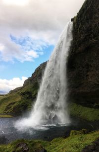 Scenic view of waterfall